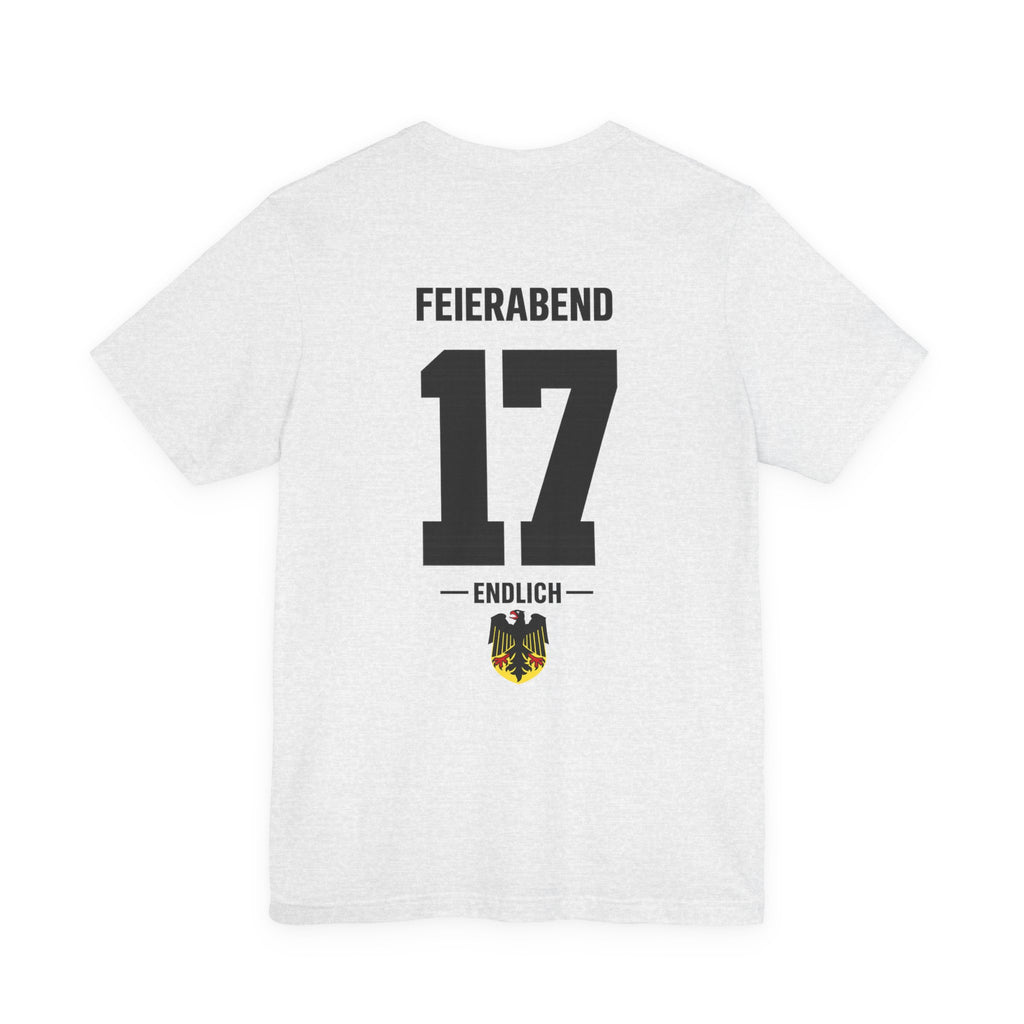 Feierabend 17 Graphic Tee — German Crest Casual Soccer Jersey Style Shirt