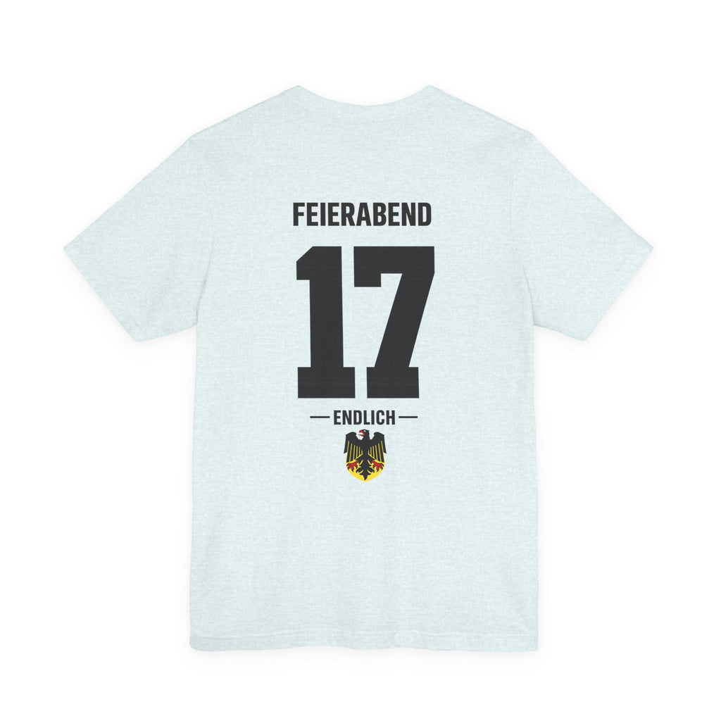 Feierabend 17 Graphic Tee — German Crest Casual Soccer Jersey Style Shirt